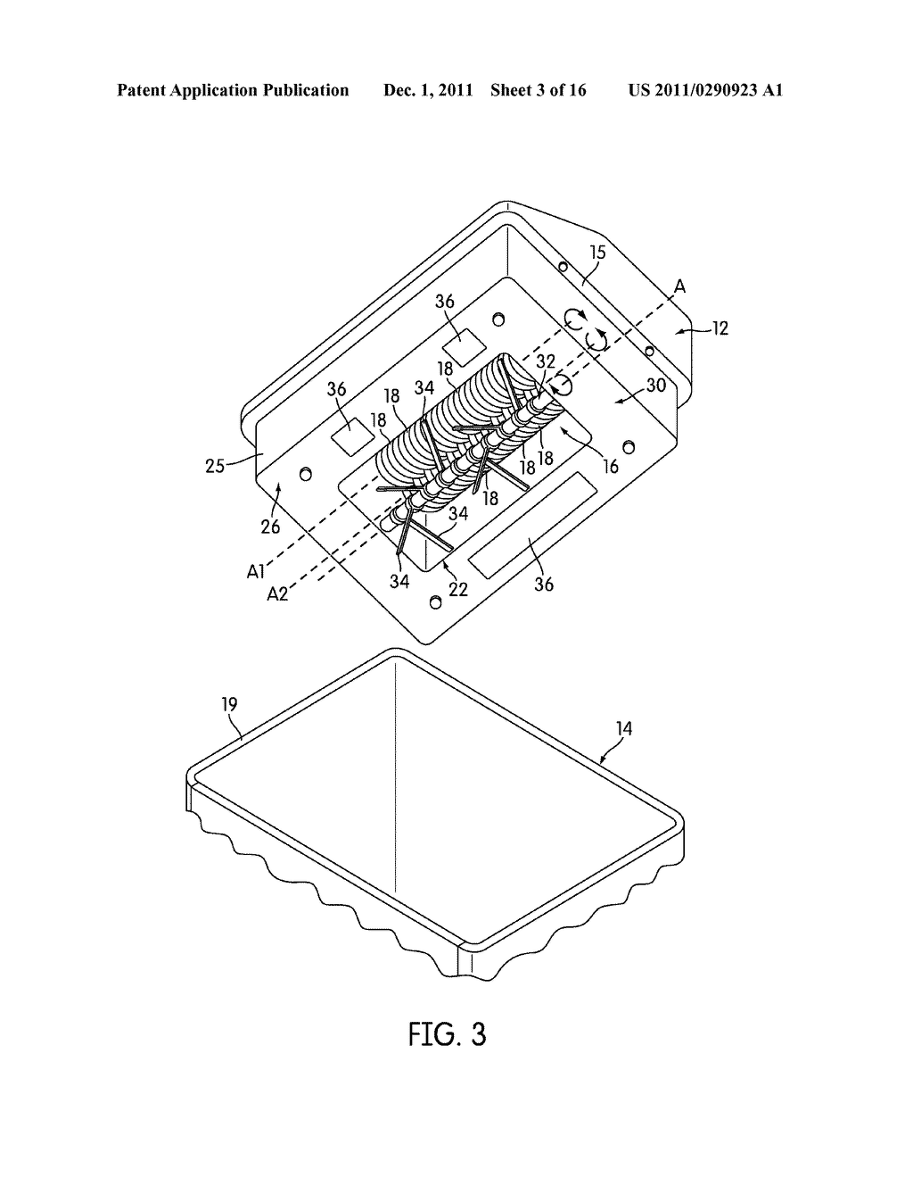 SHREDDER WITH ROTATABLE DEVICE FOR MOVING SHREDDED MATERIALS ADJACENT THE     OUTLET - diagram, schematic, and image 04