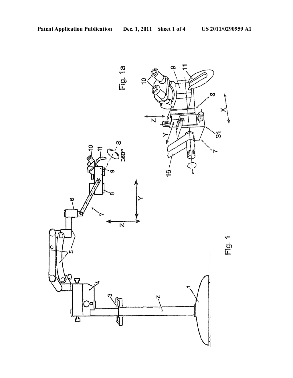 STAND FOR A SURGICAL MICROSCOPE WITH WEIGHT COMPENSATION FOR A MICROSCOPE     HOLDER AND ADD-ON UNITS - diagram, schematic, and image 02