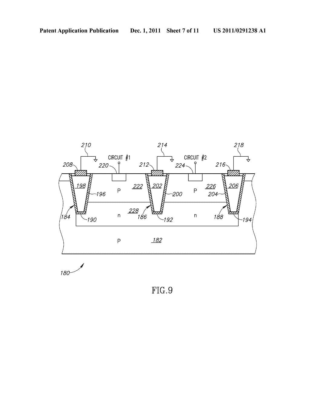 BIAS-CONTROLLED DEEP TRENCH SUBSTRATE NOISE ISOLATION INTEGRATED CIRCUIT     DEVICE STRUCTURES - diagram, schematic, and image 08