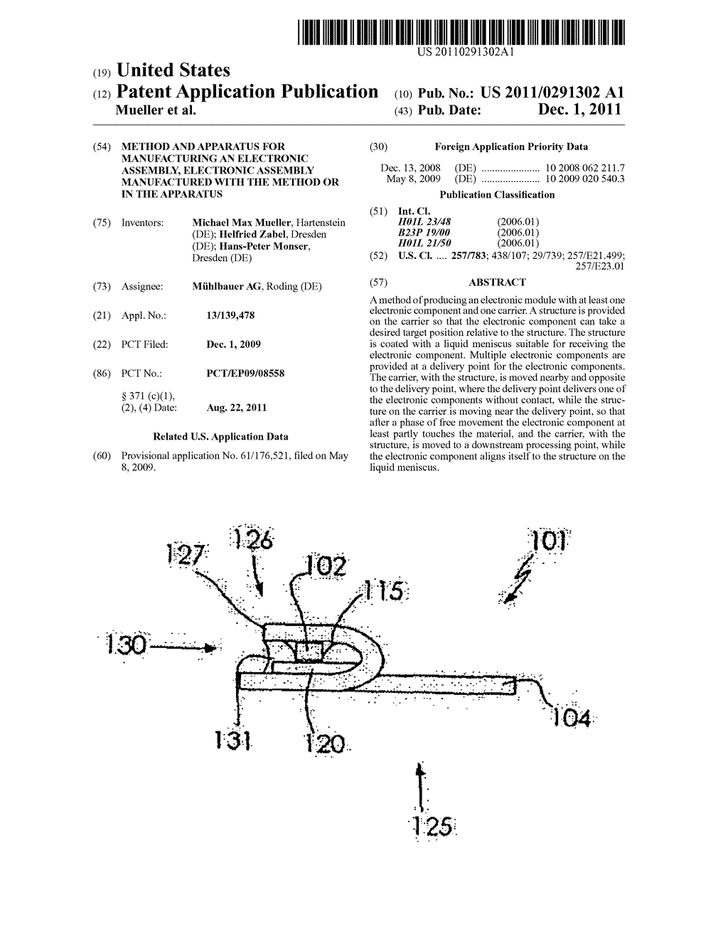 METHOD AND APPARATUS FOR MANUFACTURING AN ELECTRONIC ASSEMBLY, ELECTRONIC     ASSEMBLY MANUFACTURED WITH THE METHOD OR IN THE APPARATUS - diagram, schematic, and image 01