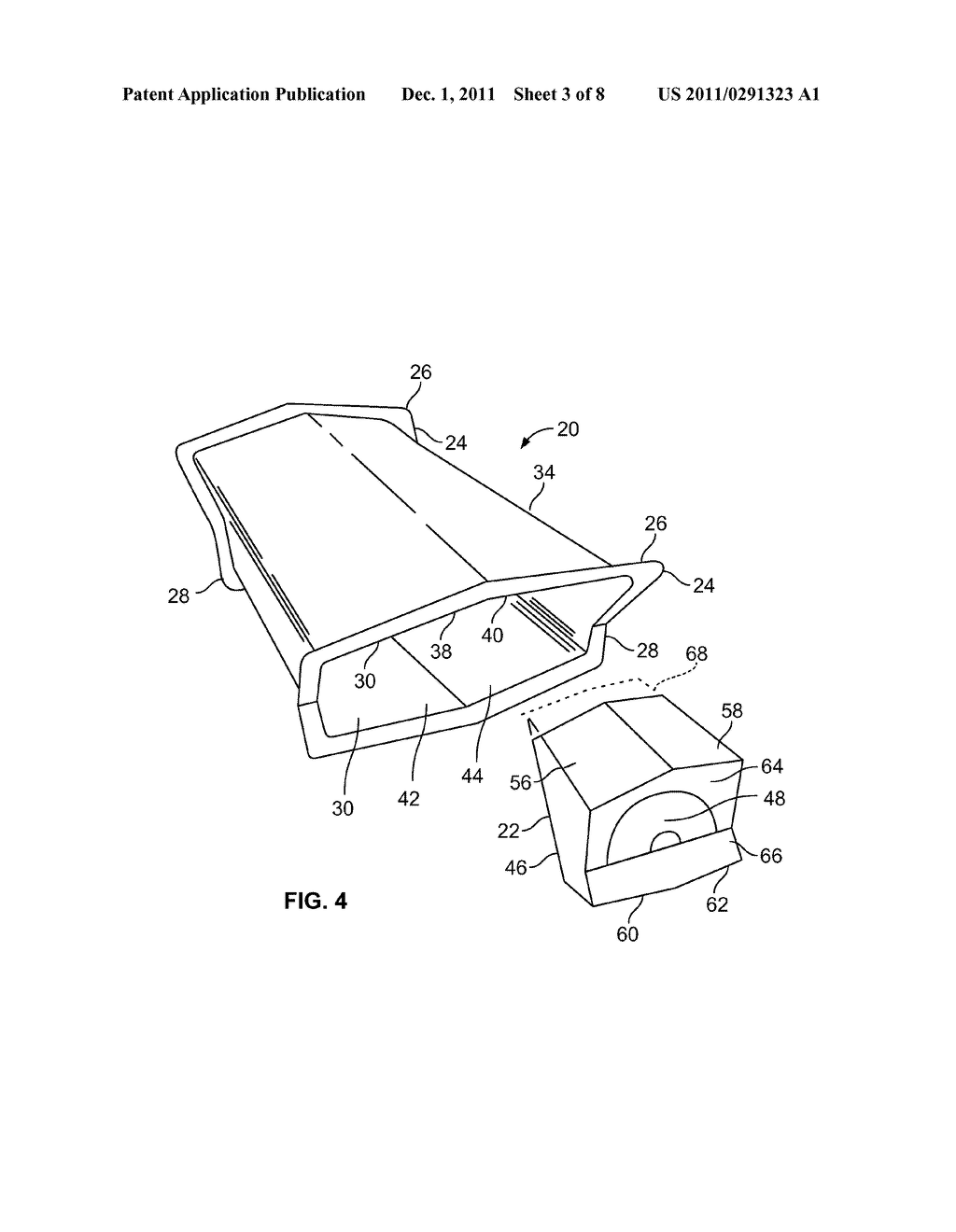 METHOD AND APPARATUS FOR POSITIONING A CONDUIT GUIDE IN A MOLDABLE     MATERIAL PRIOR TO POURING THE MATERIAL INTO A FORM - diagram, schematic, and image 04