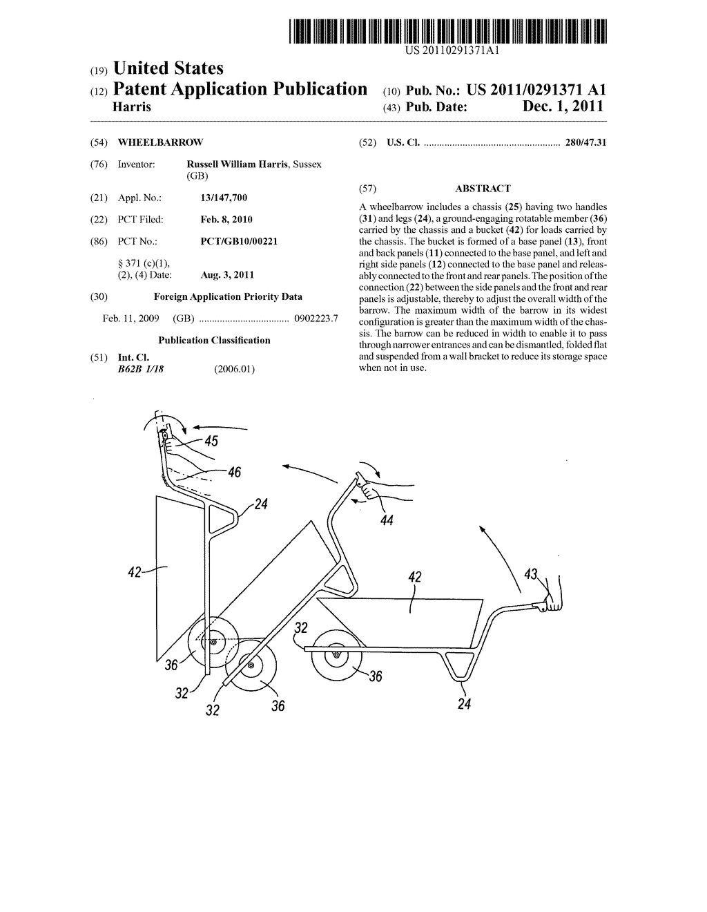 Wheelbarrow - diagram, schematic, and image 01