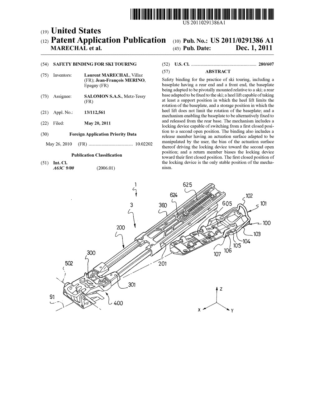 SAFETY BINDING FOR SKI TOURING - diagram, schematic, and image 01