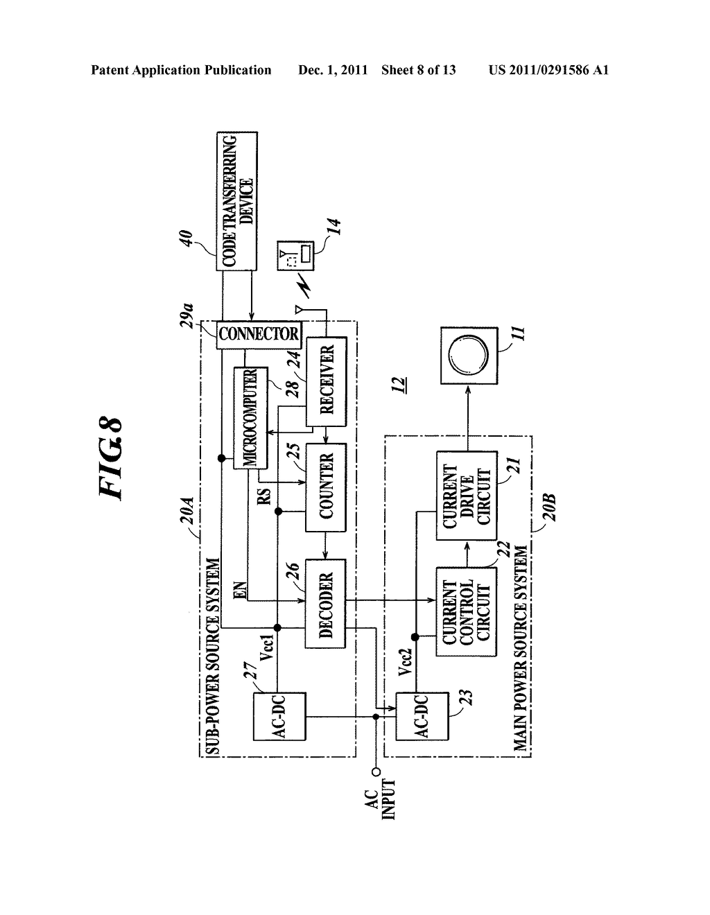 POWER SOURCE CONTROL DEVICE OF ILLUMINATOR AND LIGHTING SYSTEM - diagram, schematic, and image 09