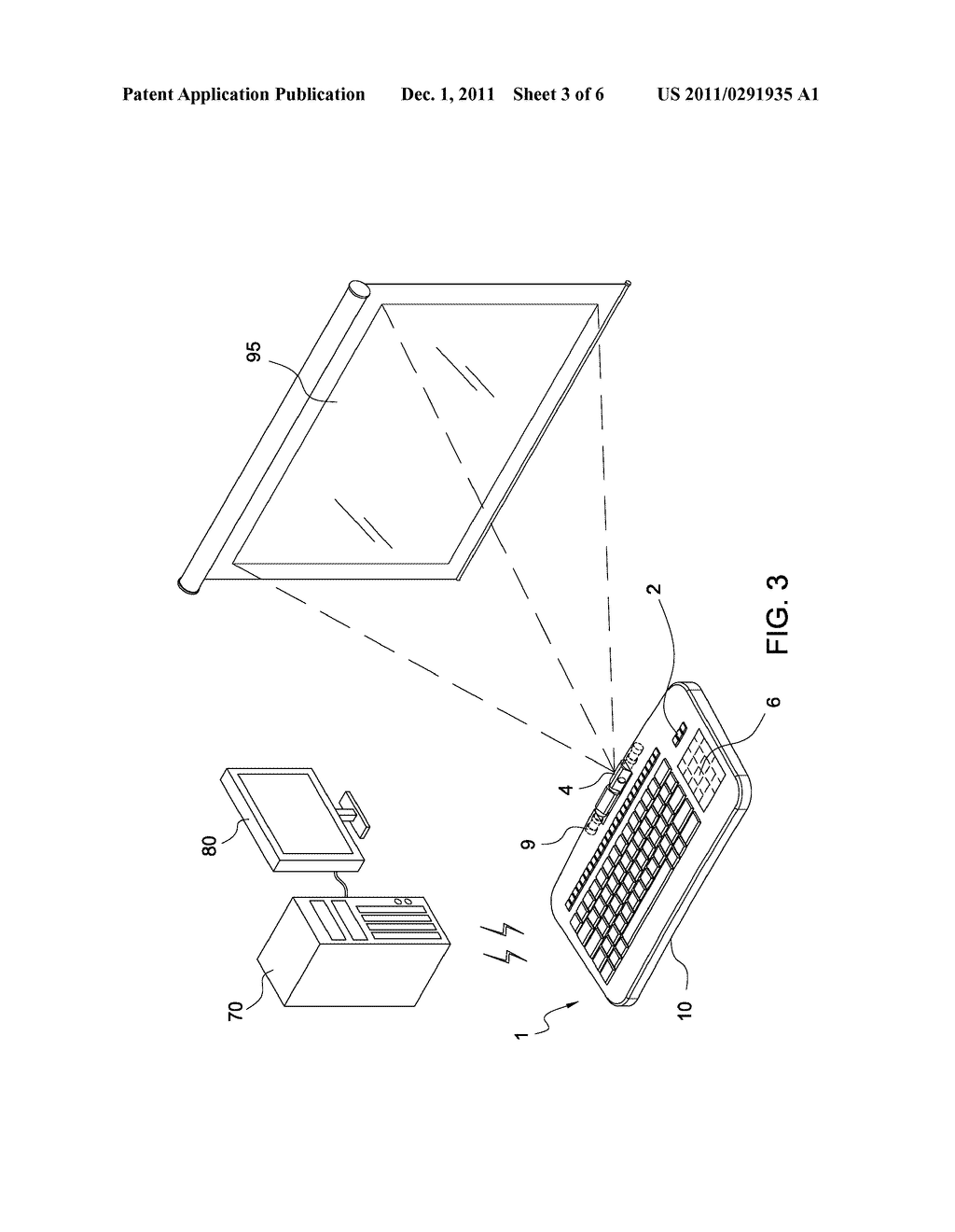 WIRELESS KEYBOARD WITH PIVOTAL CAMERA AND MICRO-PROJECTOR - diagram, schematic, and image 04