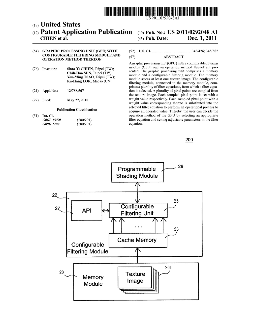 GRAPHIC PROCESSING UNIT (GPU) WITH CONFIGURABLE FILTERING MODULE AND     OPERATION METHOD THEREOF - diagram, schematic, and image 01