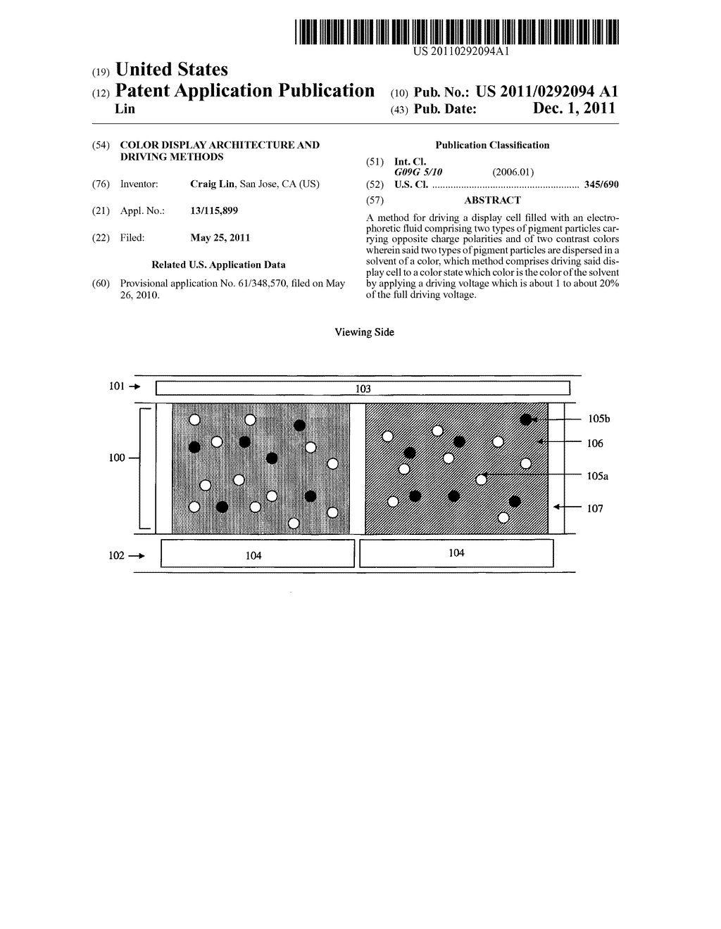 COLOR DISPLAY ARCHITECTURE AND DRIVING METHODS - diagram, schematic, and image 01