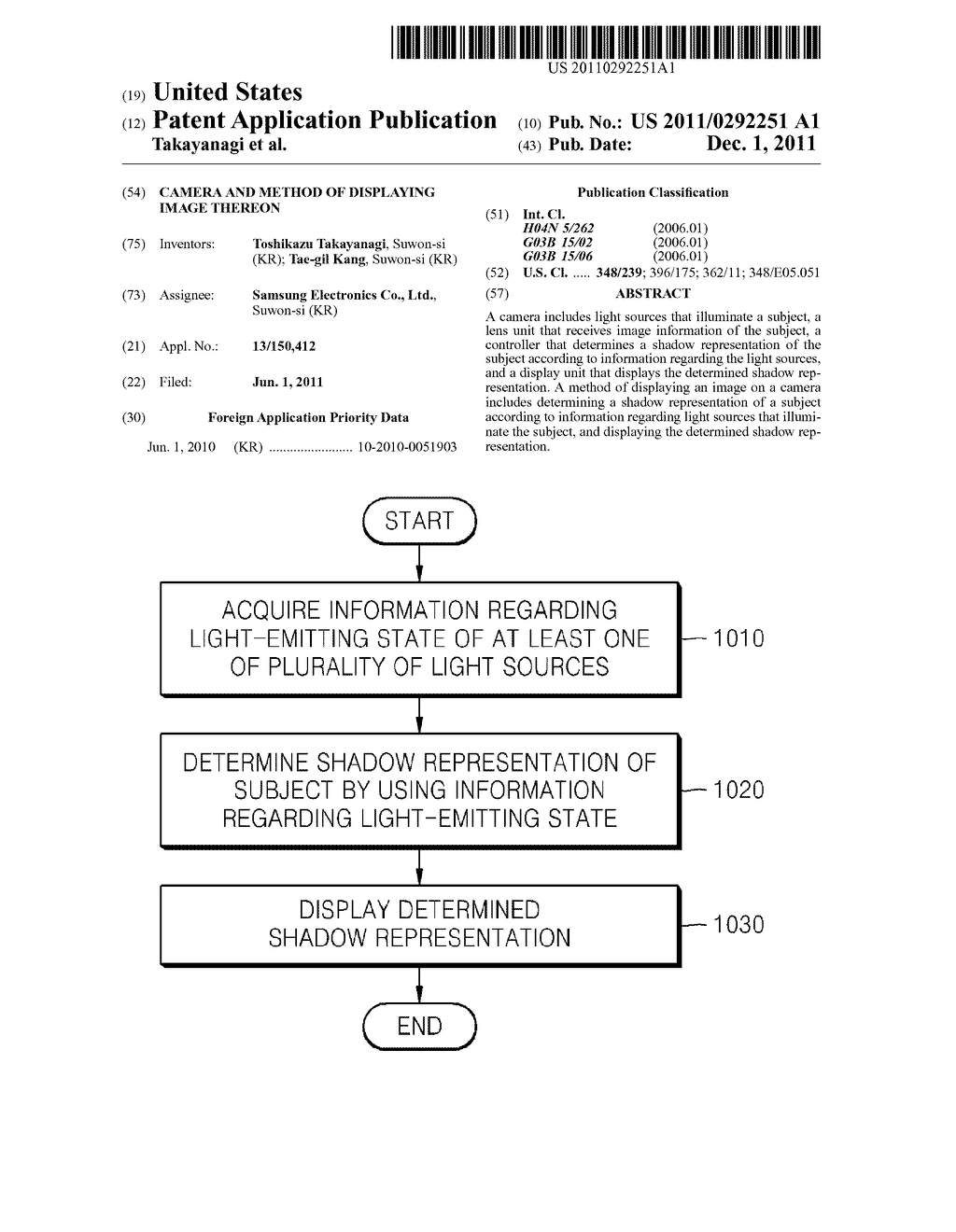 CAMERA AND METHOD OF DISPLAYING IMAGE THEREON - diagram, schematic, and image 01