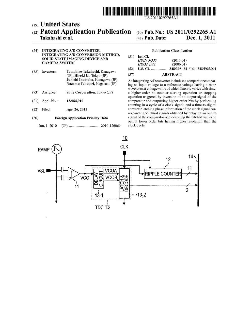 Integrating A/D converter, integrating A/D conversion method, solid-state     imaging device and camera system - diagram, schematic, and image 01