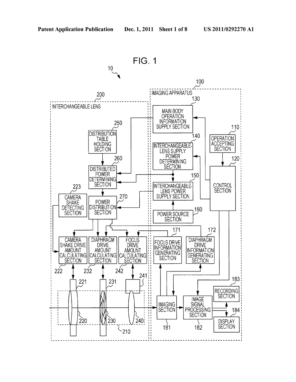 INTERCHANGEABLE LENS, IMAGING APPARATUS, IMAGING SYSTEM, METHOD FOR     CONTROLLING INTERCHANGEABLE LENS, AND PROGRAM - diagram, schematic, and image 02