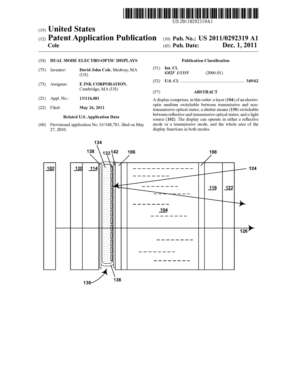 DUAL MODE ELECTRO-OPTIC DISPLAYS - diagram, schematic, and image 01