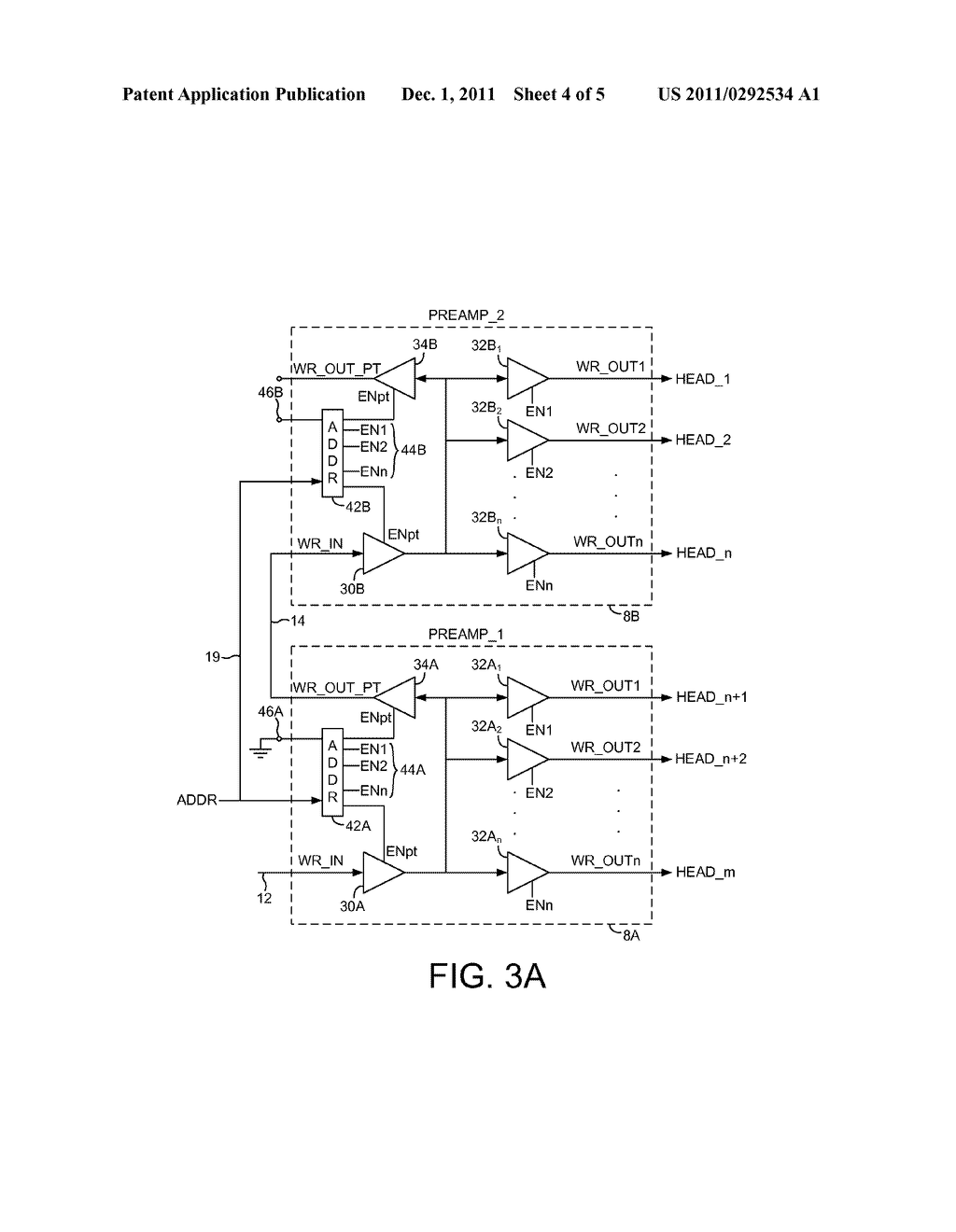 DISK DRIVE EMPLOYING A PREAMP COMPRISING READ/WRITE PASS THROUGHS FOR     CASCADING INTEGRATED CIRCUITS - diagram, schematic, and image 05