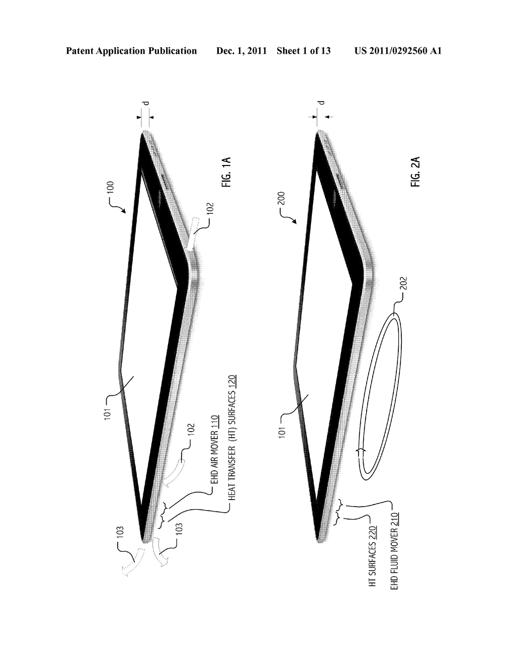 ELECTROHYDRODYNAMIC FLUID MOVER TECHNIQUES FOR THIN, LOW-PROFILE OR     HIGH-ASPECT-RATIO ELECTRONIC DEVICES - diagram, schematic, and image 02