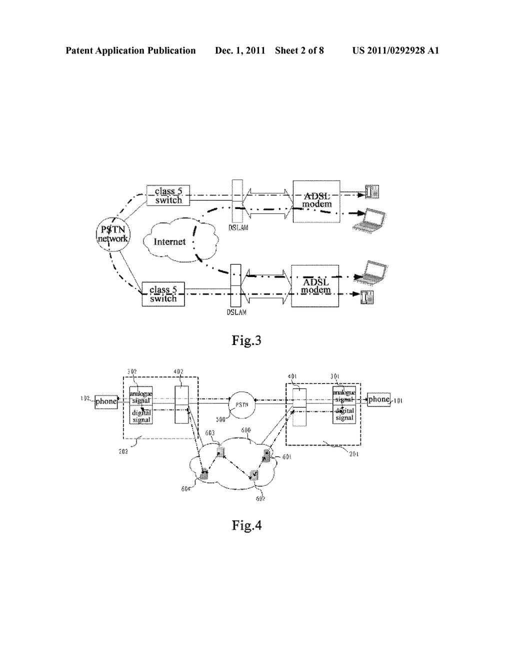 METHOD, MODEM AND SERVER FOR BRIDGING TELEPHONE CALLS INTO INTERNET CALLS - diagram, schematic, and image 03