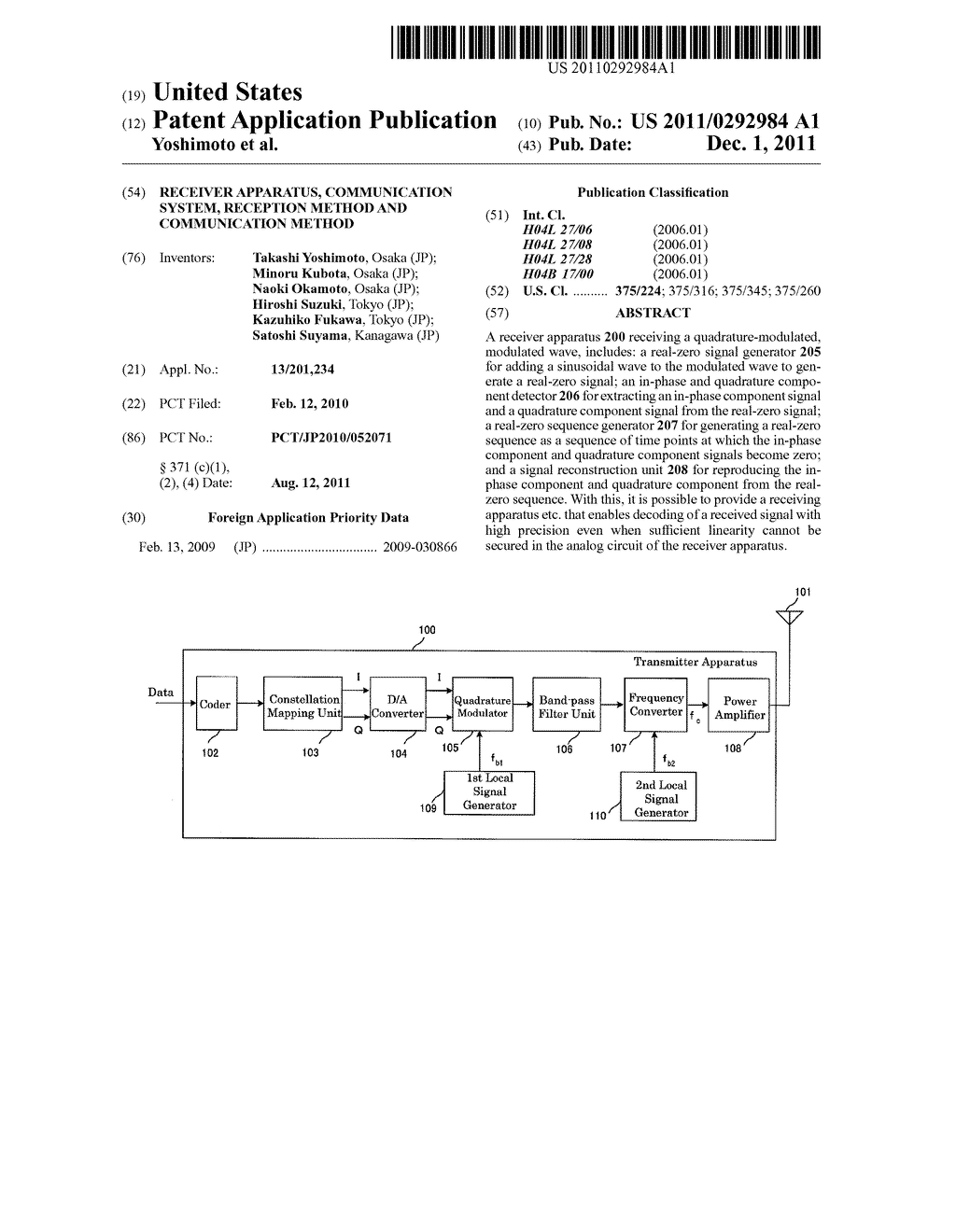 RECEIVER APPARATUS, COMMUNICATION SYSTEM, RECEPTION METHOD AND     COMMUNICATION METHOD - diagram, schematic, and image 01