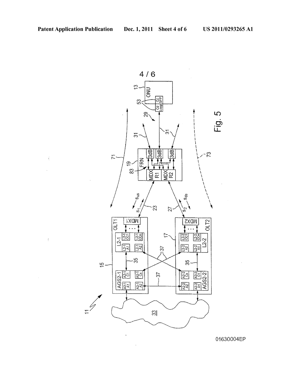 Optical Access Network, Secondary Network Side Termination Node of an     Optical Access Network, and Method for Operating a Network Side     Termination Node - diagram, schematic, and image 05