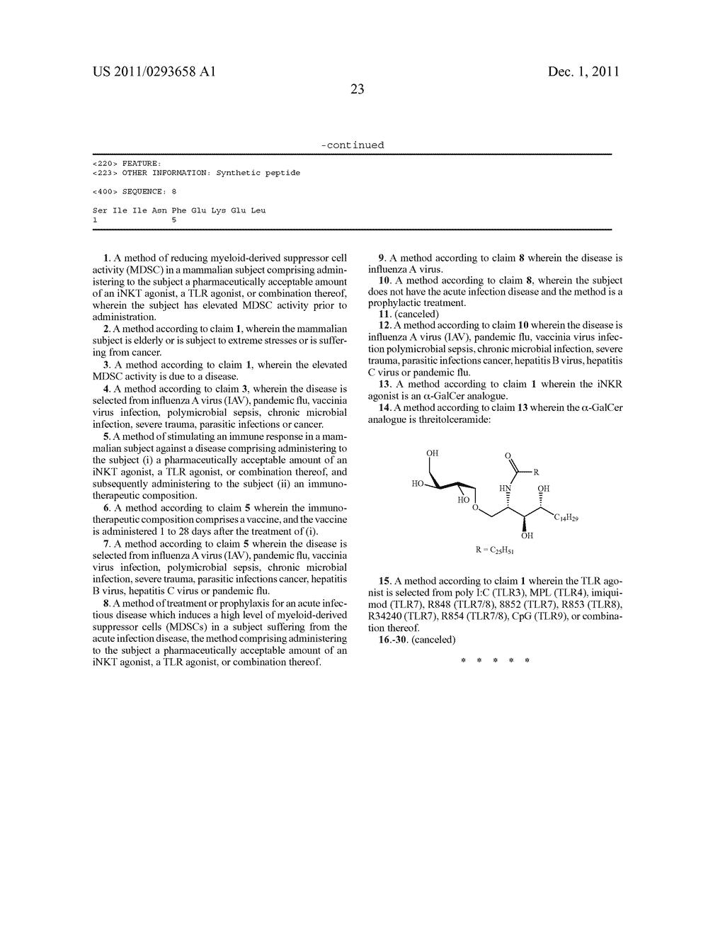 USE OF INKT OR TLR AGONISTS FOR PROTECTING AGAINST OR TREATING A DISEASE     SUCH AS ACUTE INFECTION OR CANCER - diagram, schematic, and image 63