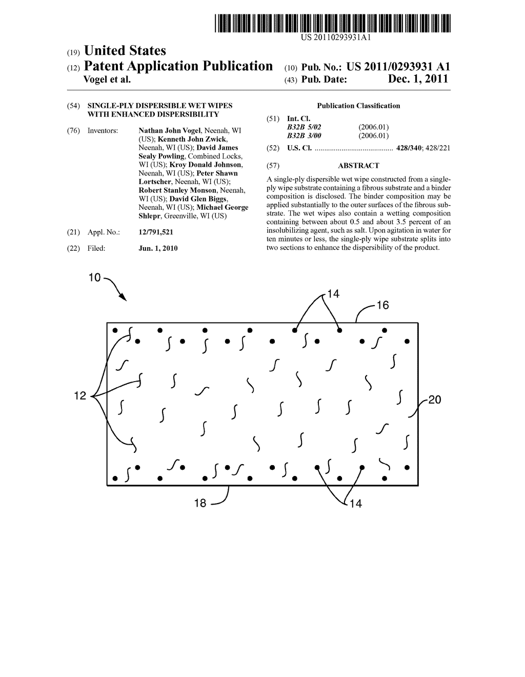 Single-Ply Dispersible Wet Wipes with Enhanced Dispersibility - diagram, schematic, and image 01