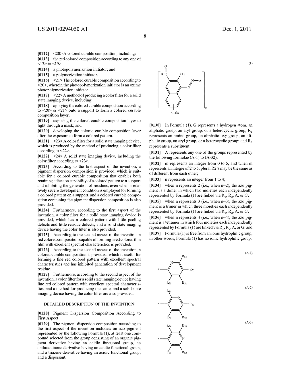 PIGMENT DISPERSION COMPOSITION, RED COLORED COMPOSITION, COLORED CURABLE     COMPOSITION, COLOR FILTER FOR A SOLID STATE IMAGING DEVICE AND METHOD FOR     PRODUCING THE SAME, AND SOLID STATE IMAGING DEVICE - diagram, schematic, and image 09