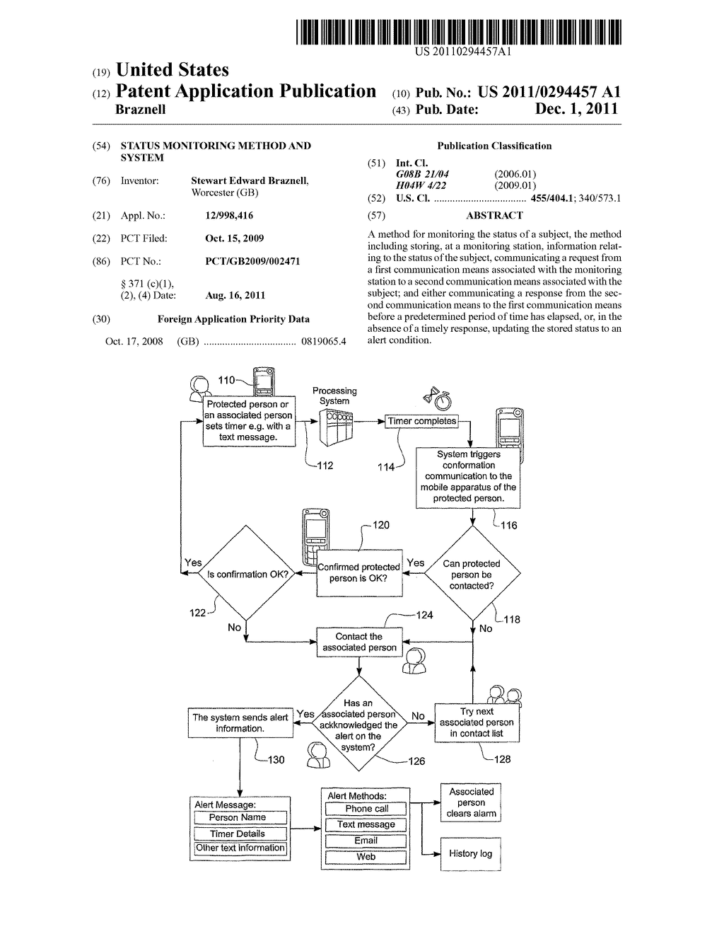 Status monitoring method and system - diagram, schematic, and image 01