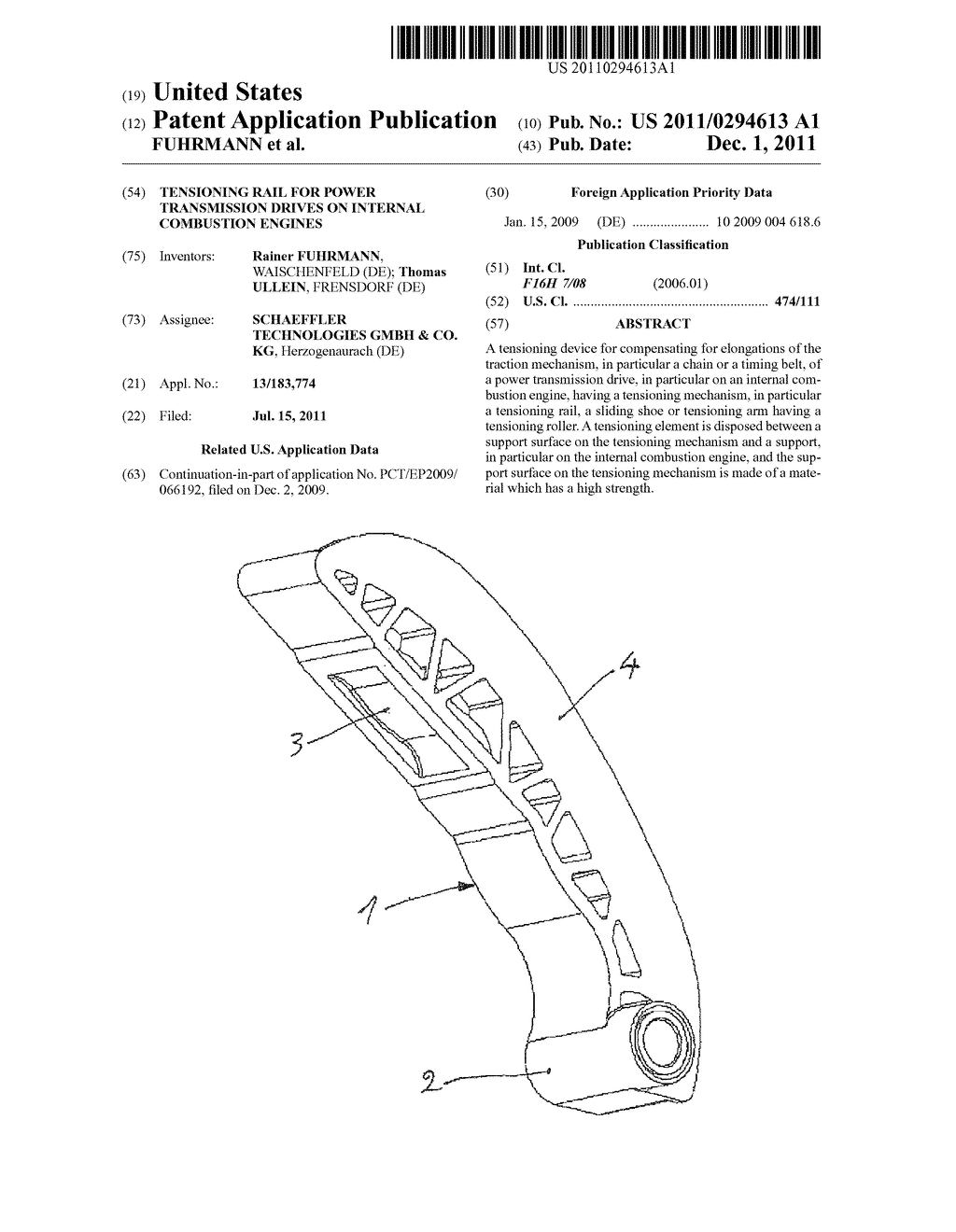 TENSIONING RAIL FOR POWER TRANSMISSION DRIVES ON INTERNAL COMBUSTION     ENGINES - diagram, schematic, and image 01