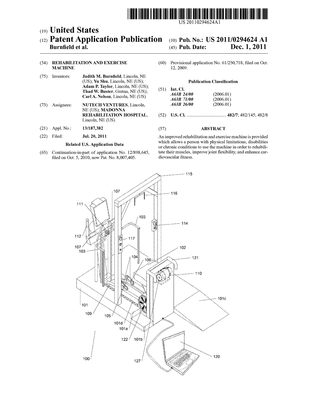 Rehabilitation and Exercise Machine - diagram, schematic, and image 01