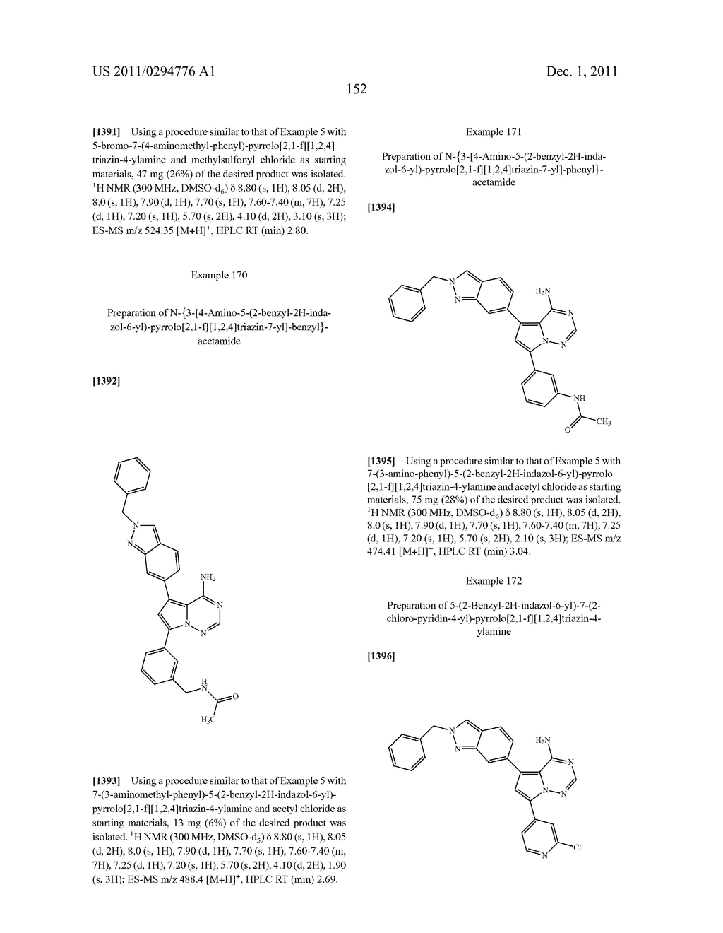 Pyrrolo[2,1-F] [1,2,4] Triazin-4-Ylamines IGF-1R Kinase Inhibitors for the     Treatment of Cancer and Other Hyperproliferative Diseases - diagram, schematic, and image 152