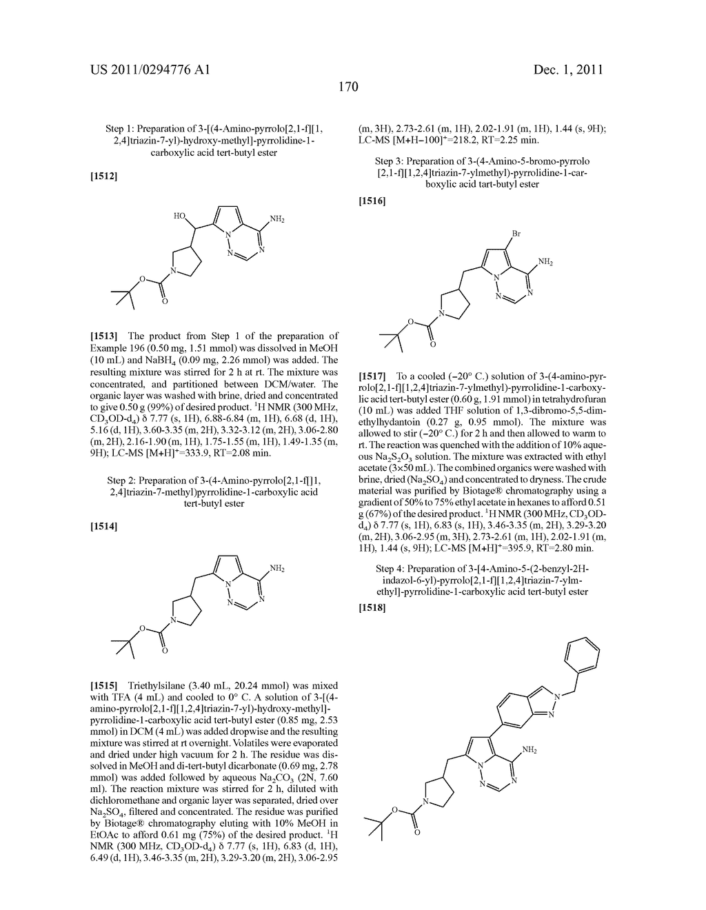 Pyrrolo[2,1-F] [1,2,4] Triazin-4-Ylamines IGF-1R Kinase Inhibitors for the     Treatment of Cancer and Other Hyperproliferative Diseases - diagram, schematic, and image 170