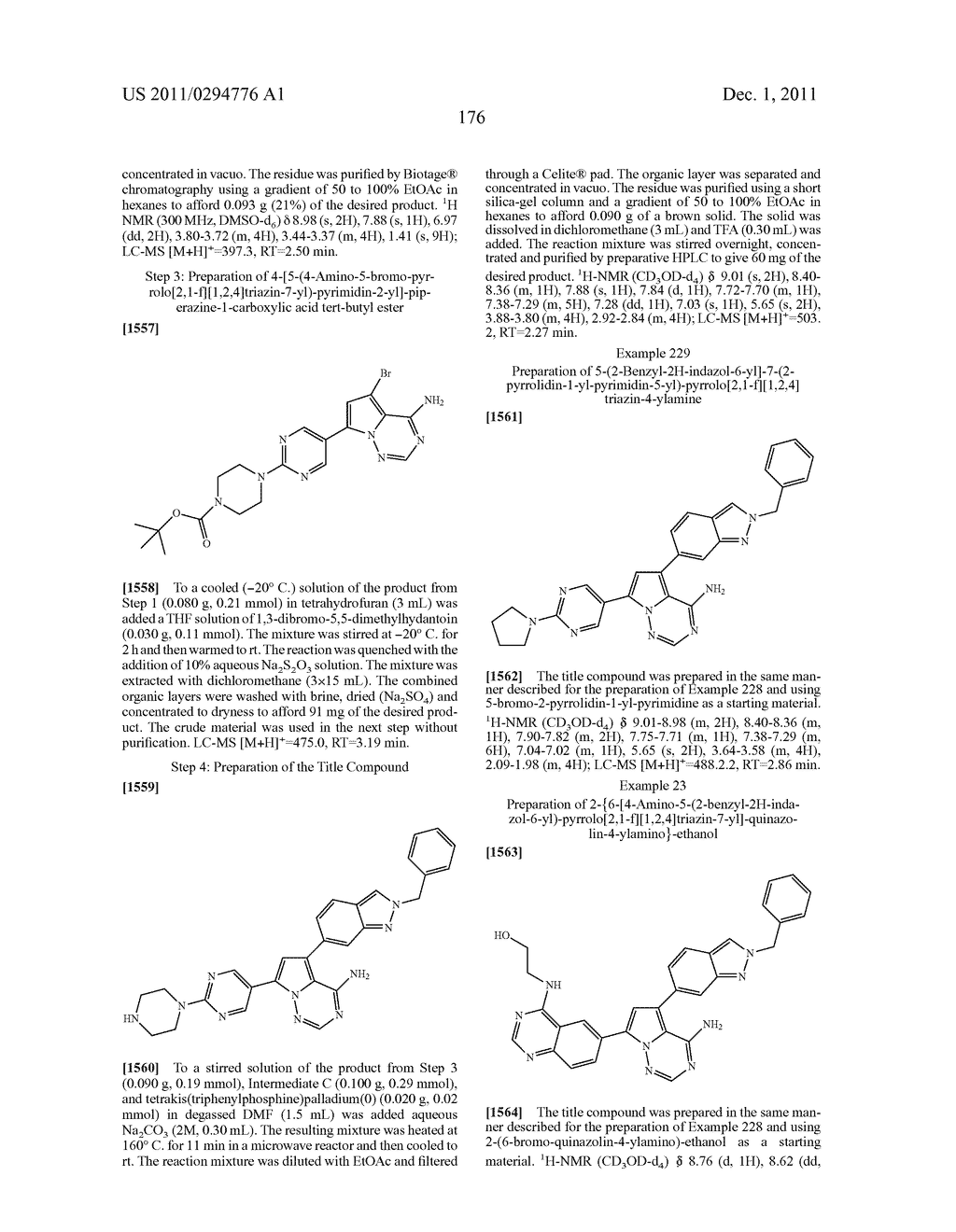 Pyrrolo[2,1-F] [1,2,4] Triazin-4-Ylamines IGF-1R Kinase Inhibitors for the     Treatment of Cancer and Other Hyperproliferative Diseases - diagram, schematic, and image 176