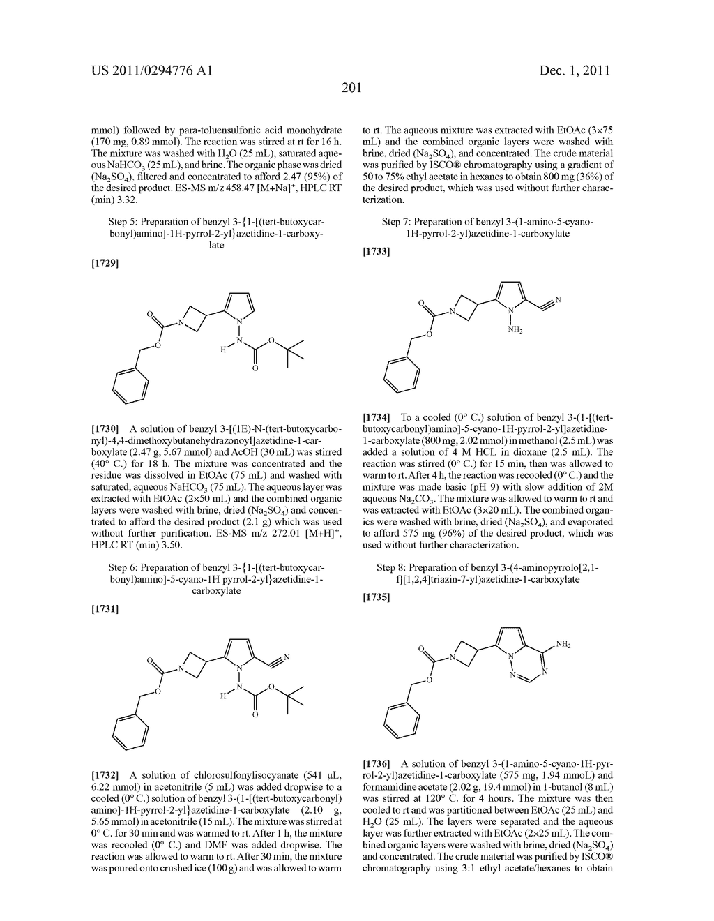 Pyrrolo[2,1-F] [1,2,4] Triazin-4-Ylamines IGF-1R Kinase Inhibitors for the     Treatment of Cancer and Other Hyperproliferative Diseases - diagram, schematic, and image 201