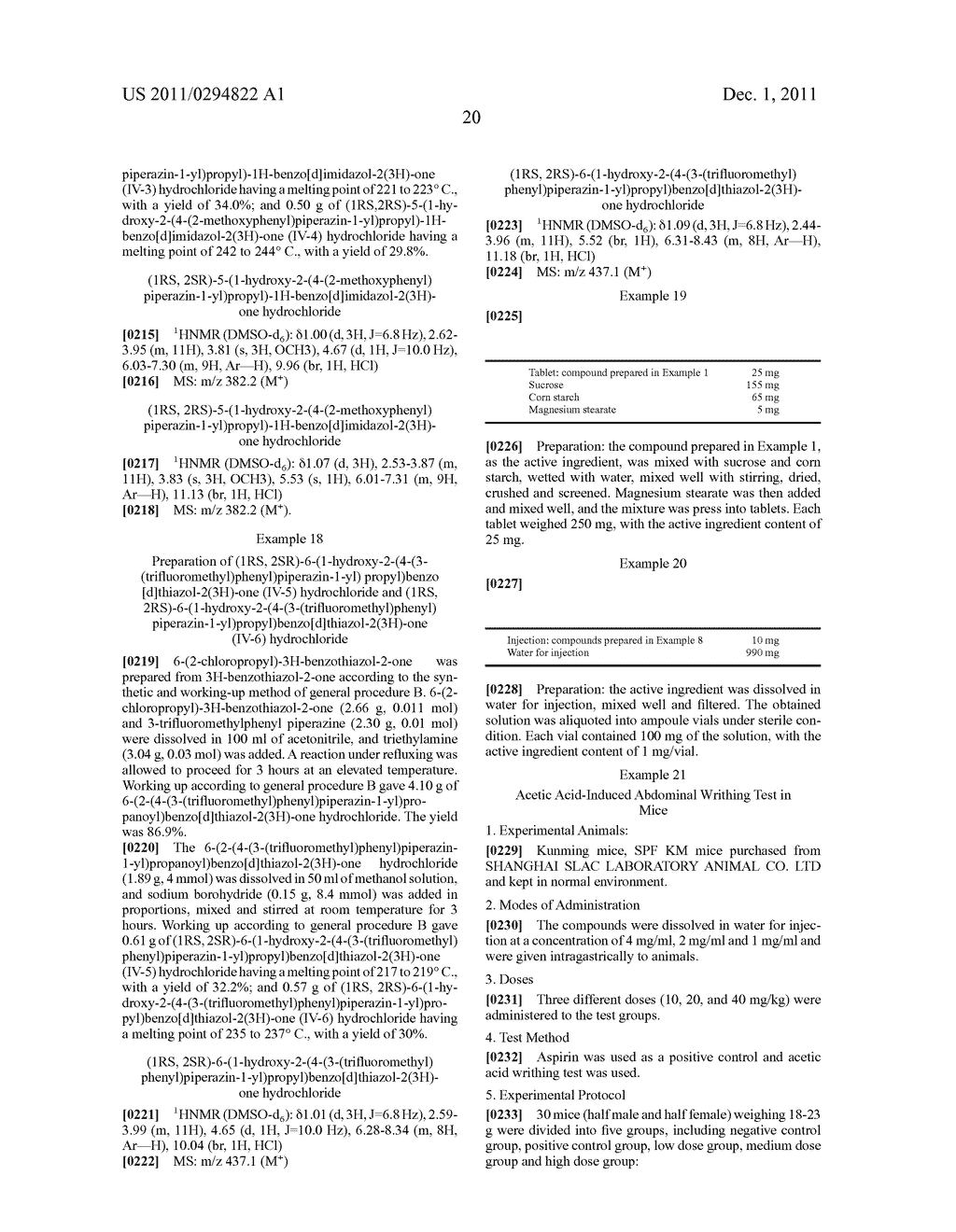 Substituted Phenylpiperazinyl Aralkylalcohol Derivatives, Pharmaceutical     Compositions Containing Such Derivatives and Uses Thereof - diagram, schematic, and image 21
