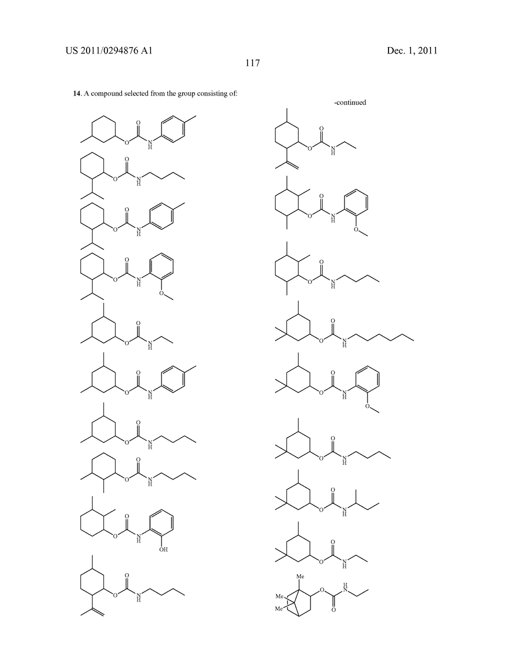 CYCLOHEXYL CARBAMATE COMPOUNDS AS ANTI-AGEING ACTIVES - diagram, schematic, and image 118