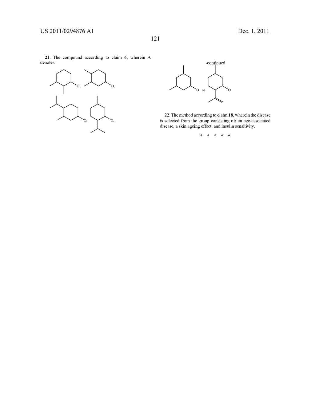 CYCLOHEXYL CARBAMATE COMPOUNDS AS ANTI-AGEING ACTIVES - diagram, schematic, and image 122