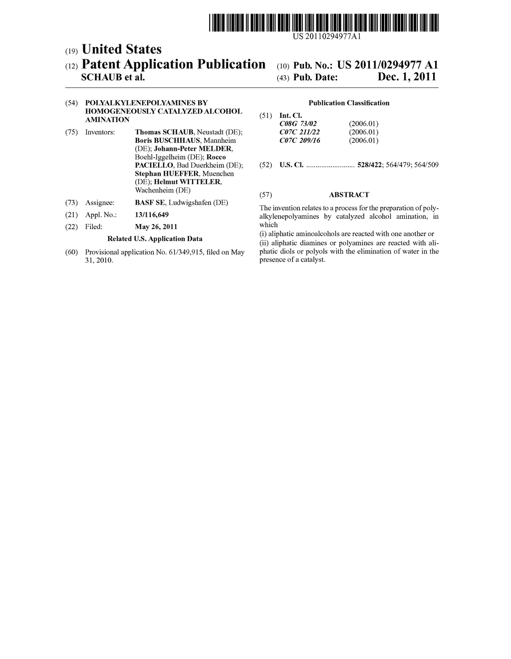 POLYALKYLENEPOLYAMINES BY HOMOGENEOUSLY CATALYZED ALCOHOL AMINATION - diagram, schematic, and image 01