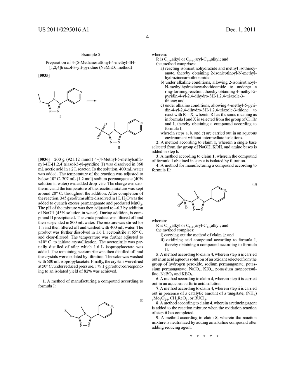 A NEW PROCESS FOR PREPARING     4-[4-METHYL-5-(CL-10ALKYLTHIO/C5-10ARYL-CL-6ALKYLTHIO)-4H-1,2,4-TRIAZOL-3-    -YL]PYRIDINES - diagram, schematic, and image 05