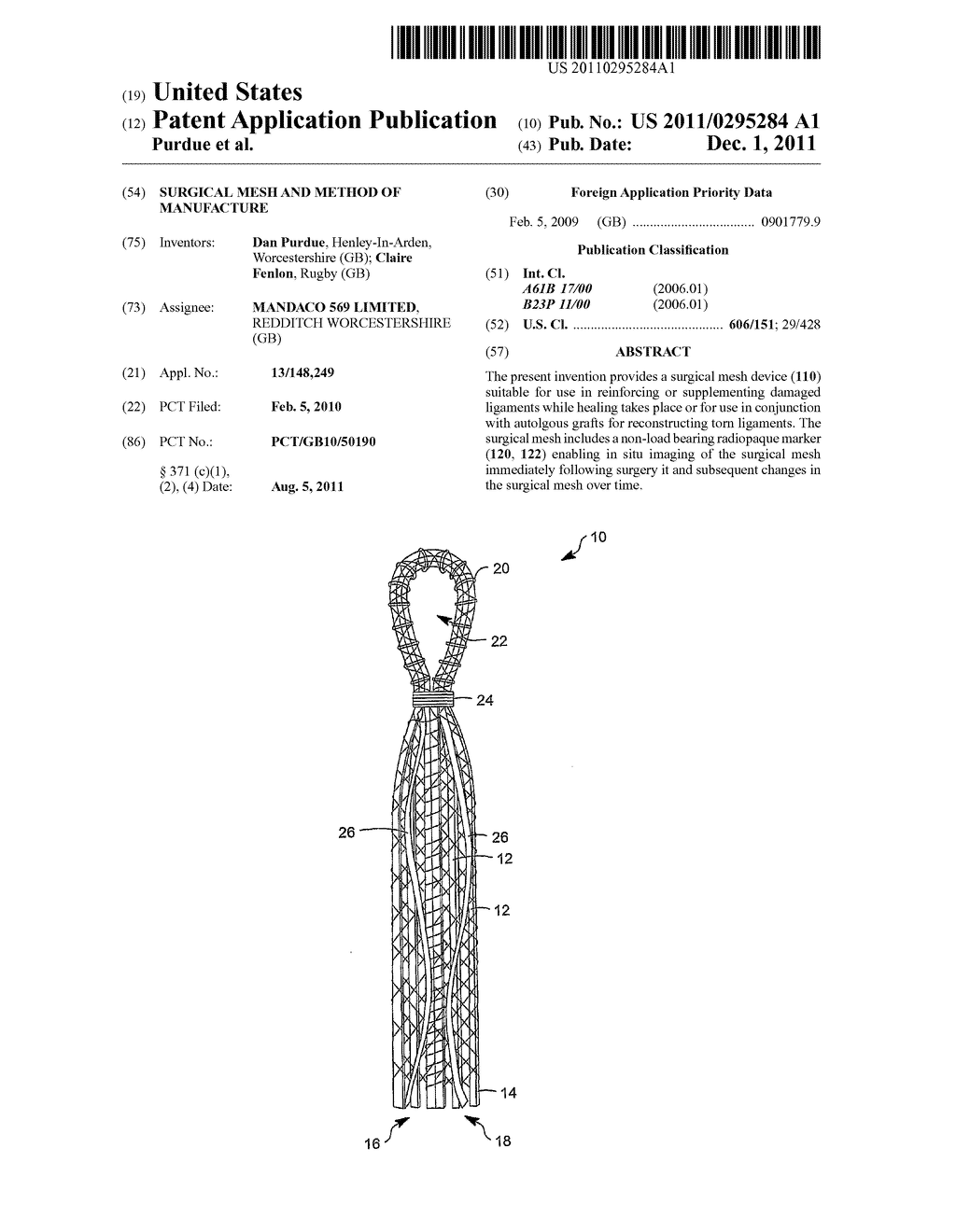  SURGICAL MESH AND METHOD OF MANUFACTURE - diagram, schematic, and image 01