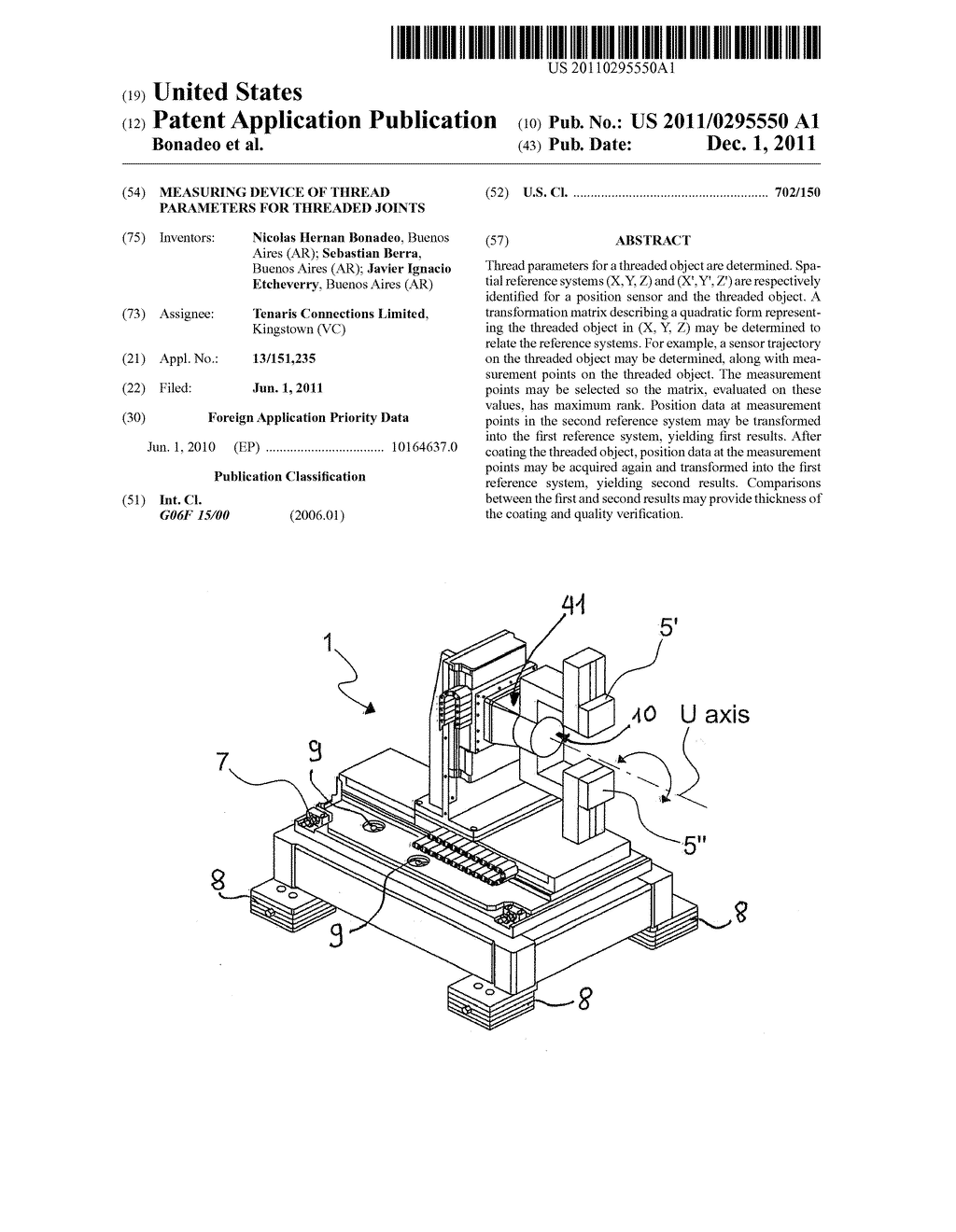 MEASURING DEVICE OF THREAD PARAMETERS FOR THREADED JOINTS - diagram, schematic, and image 01