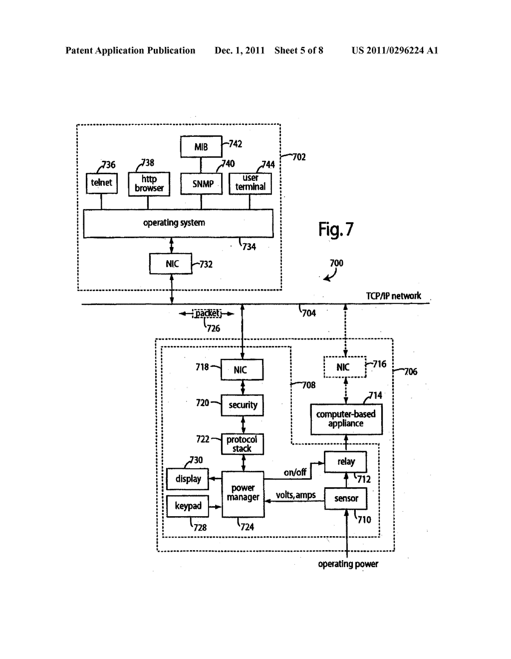NETWORKABLE ELECTRICAL POWER DISTRIBUTION PLUGSTRIP WITH CURRENT DISPLAY     AND METHOD OF USE - diagram, schematic, and image 06