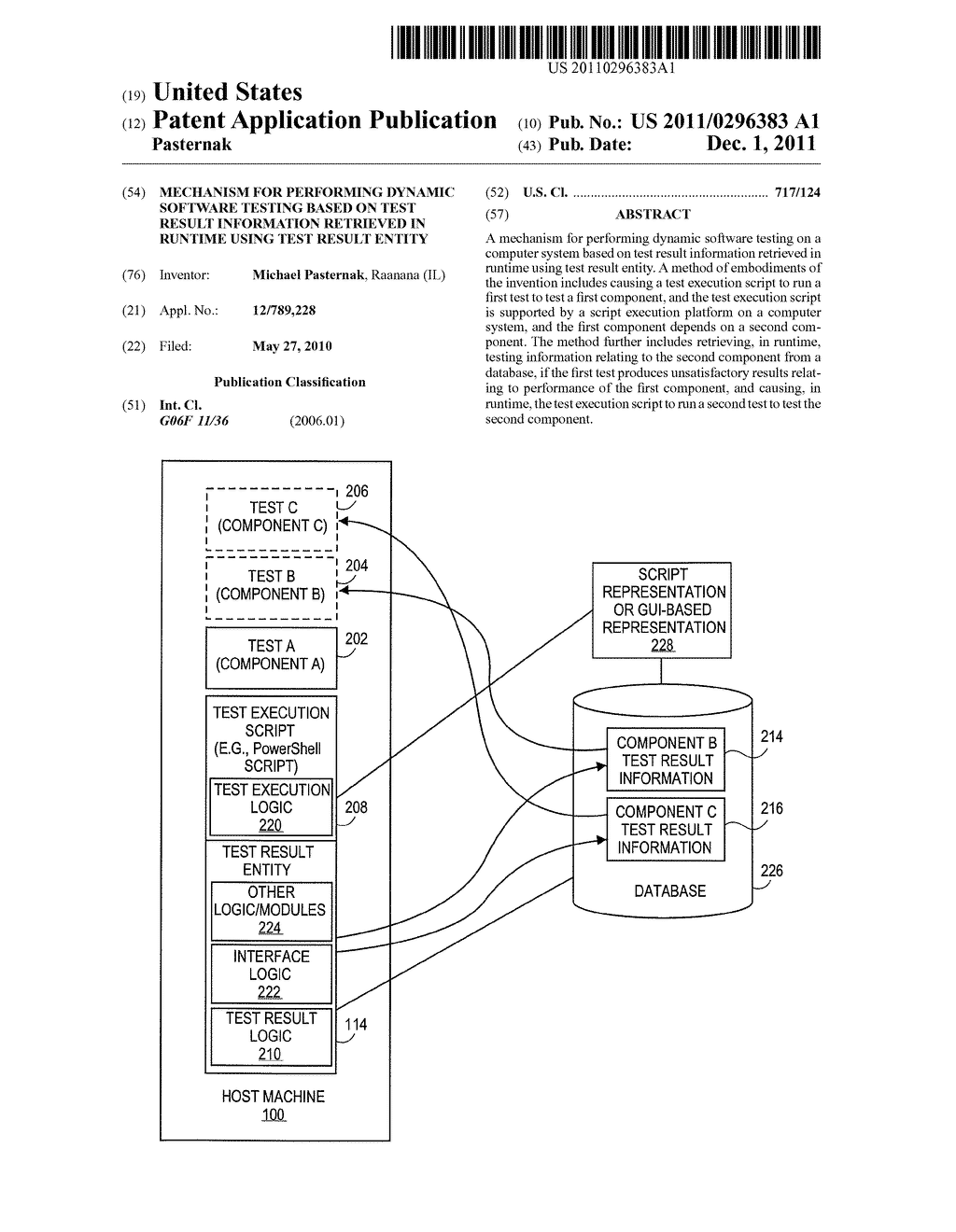 Mechanism for Performing Dynamic Software Testing Based on Test Result     Information Retrieved in Runtime Using Test Result Entity - diagram, schematic, and image 01