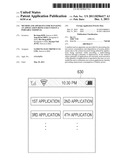 METHOD AND APPARATUS FOR MANAGING AN APPLICATION BEING EXECUTED IN A     PORTABLE TERMINAL diagram and image