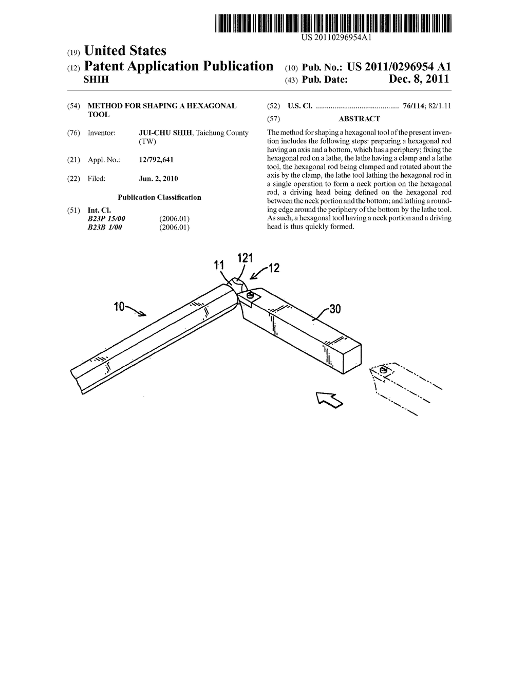 METHOD FOR SHAPING A HEXAGONAL TOOL - diagram, schematic, and image 01