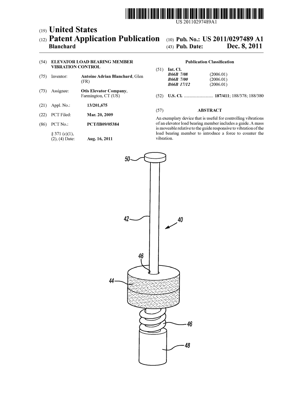 ELEVATOR LOAD BEARING MEMBER VIBRATION CONTROL - diagram, schematic, and image 01