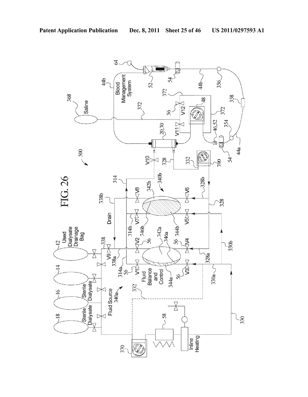 HEMODIALYSIS SYSTEM USING SORBENT AND RESERVOIR - diagram, schematic, and image 26