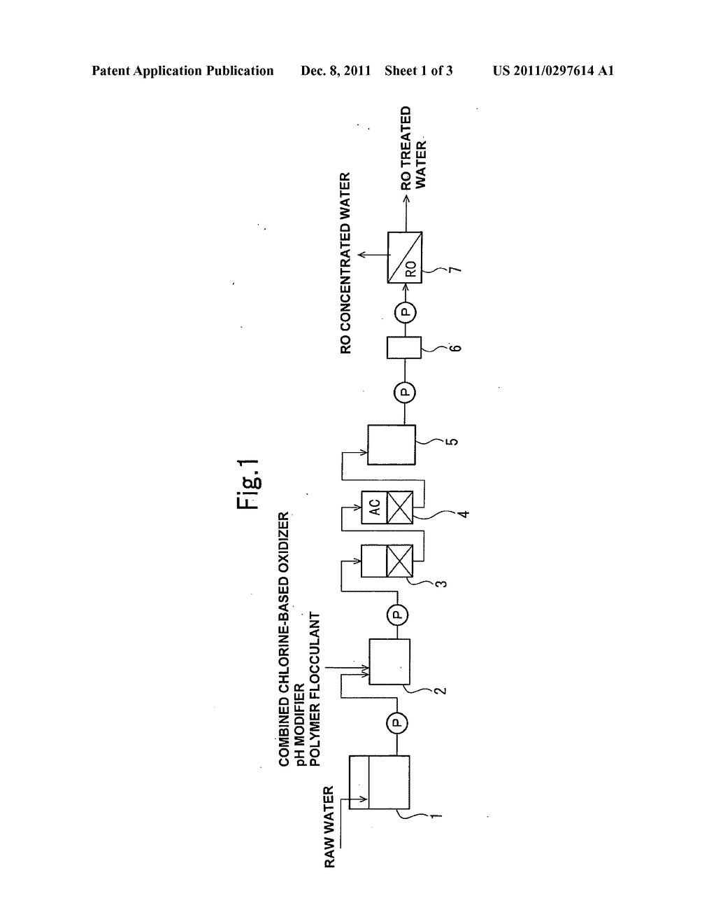 SLIME-CONTROLLING AGENT FOR ACTIVATED CARBON, METHOD FOR PASSING WATER     THROUGH ACTIVATED CARBON DEVICE, AND METHOD AND APPARATUS FOR TREATING     ORGANIC-MATTER-CONTAINING WATER - diagram, schematic, and image 02