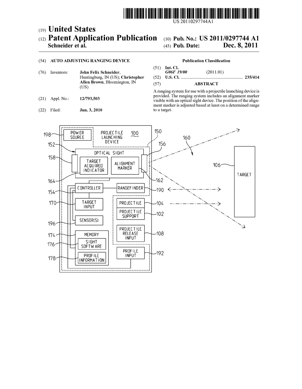 AUTO ADJUSTING RANGING DEVICE - diagram, schematic, and image 01