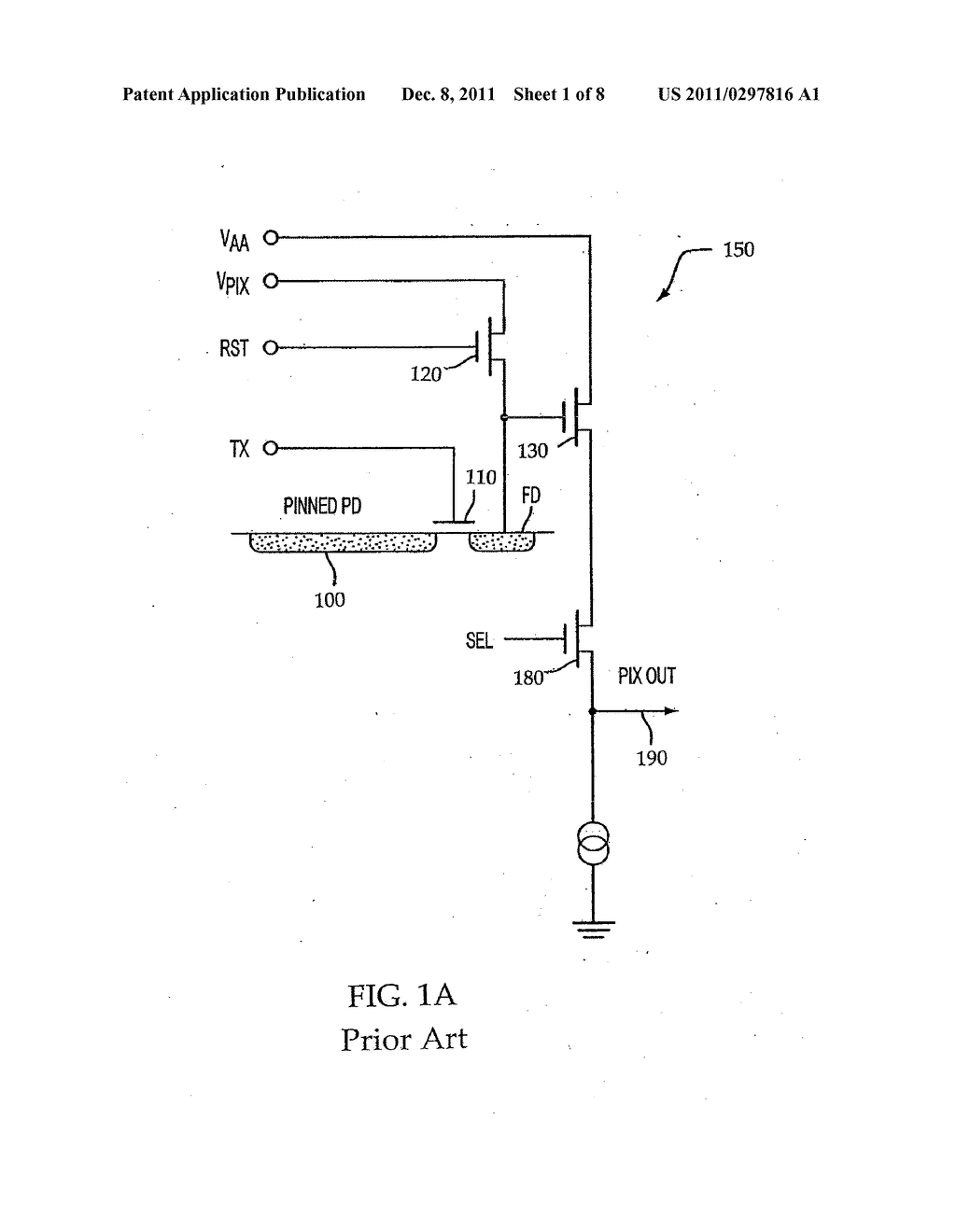 METHOD AND APPARATUS FOR DARK CURRENT AND BLOOMING SUPRESSION IN 4T CMOS     IMAGER PIXEL - diagram, schematic, and image 02