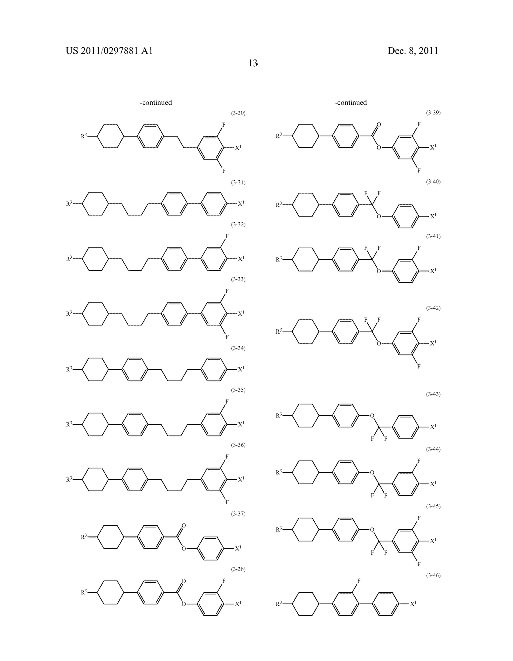 FOUR-RING LIQUID CRYSTAL COMPOUND HAVING TETRAHYDROPYRAN AND     2,2',3,3'-TETRAFLUOROBIPHENYL, LIQUID CRYSTAL COMPOSITION AND LIQUID     CRYSTAL DISPLAY DEVICE - diagram, schematic, and image 14