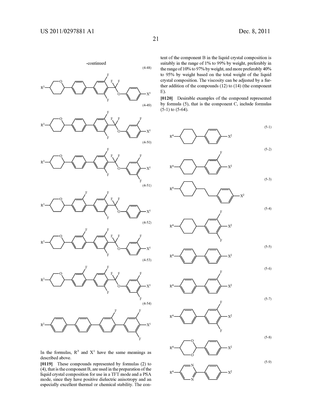 FOUR-RING LIQUID CRYSTAL COMPOUND HAVING TETRAHYDROPYRAN AND     2,2',3,3'-TETRAFLUOROBIPHENYL, LIQUID CRYSTAL COMPOSITION AND LIQUID     CRYSTAL DISPLAY DEVICE - diagram, schematic, and image 22