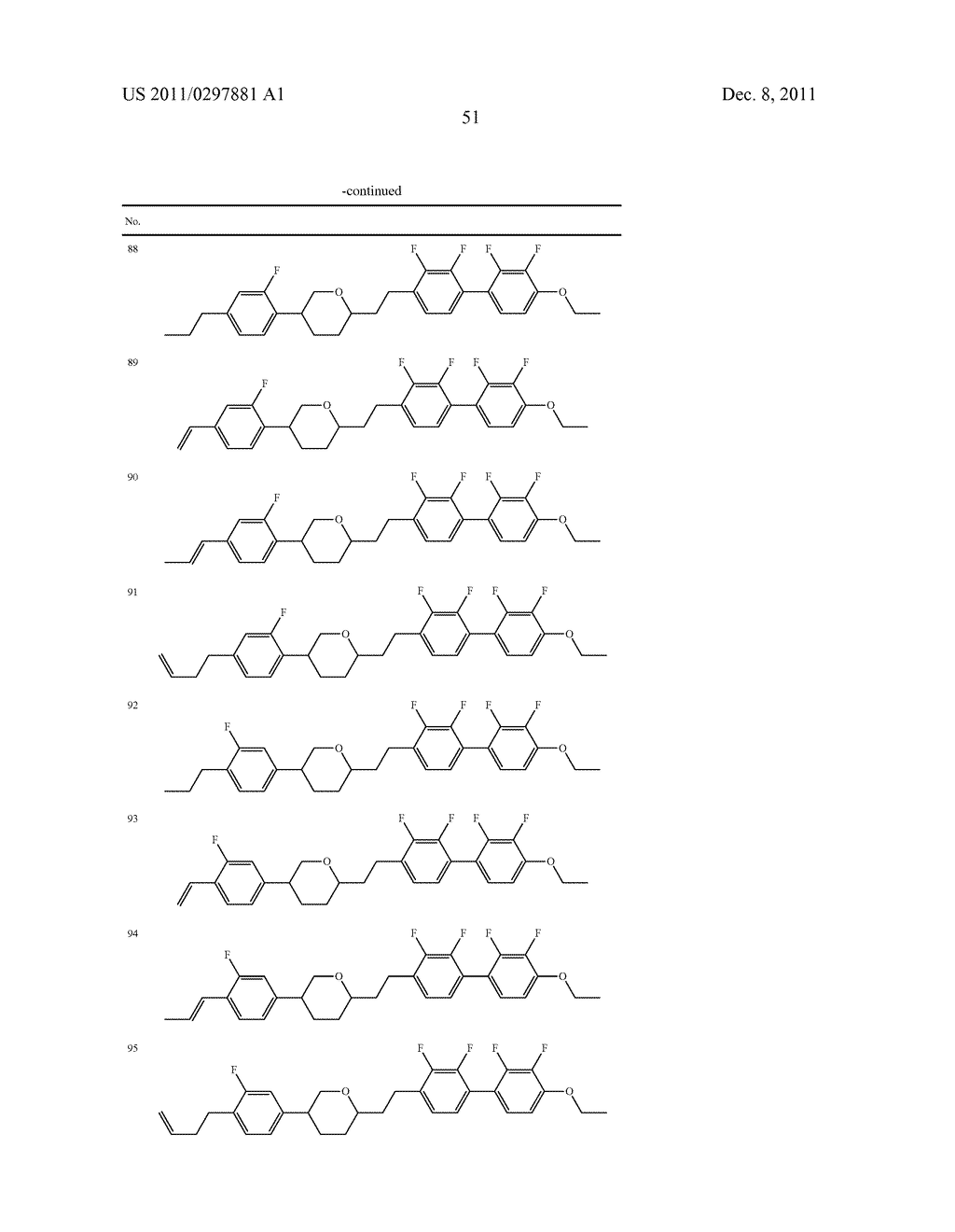 FOUR-RING LIQUID CRYSTAL COMPOUND HAVING TETRAHYDROPYRAN AND     2,2',3,3'-TETRAFLUOROBIPHENYL, LIQUID CRYSTAL COMPOSITION AND LIQUID     CRYSTAL DISPLAY DEVICE - diagram, schematic, and image 52