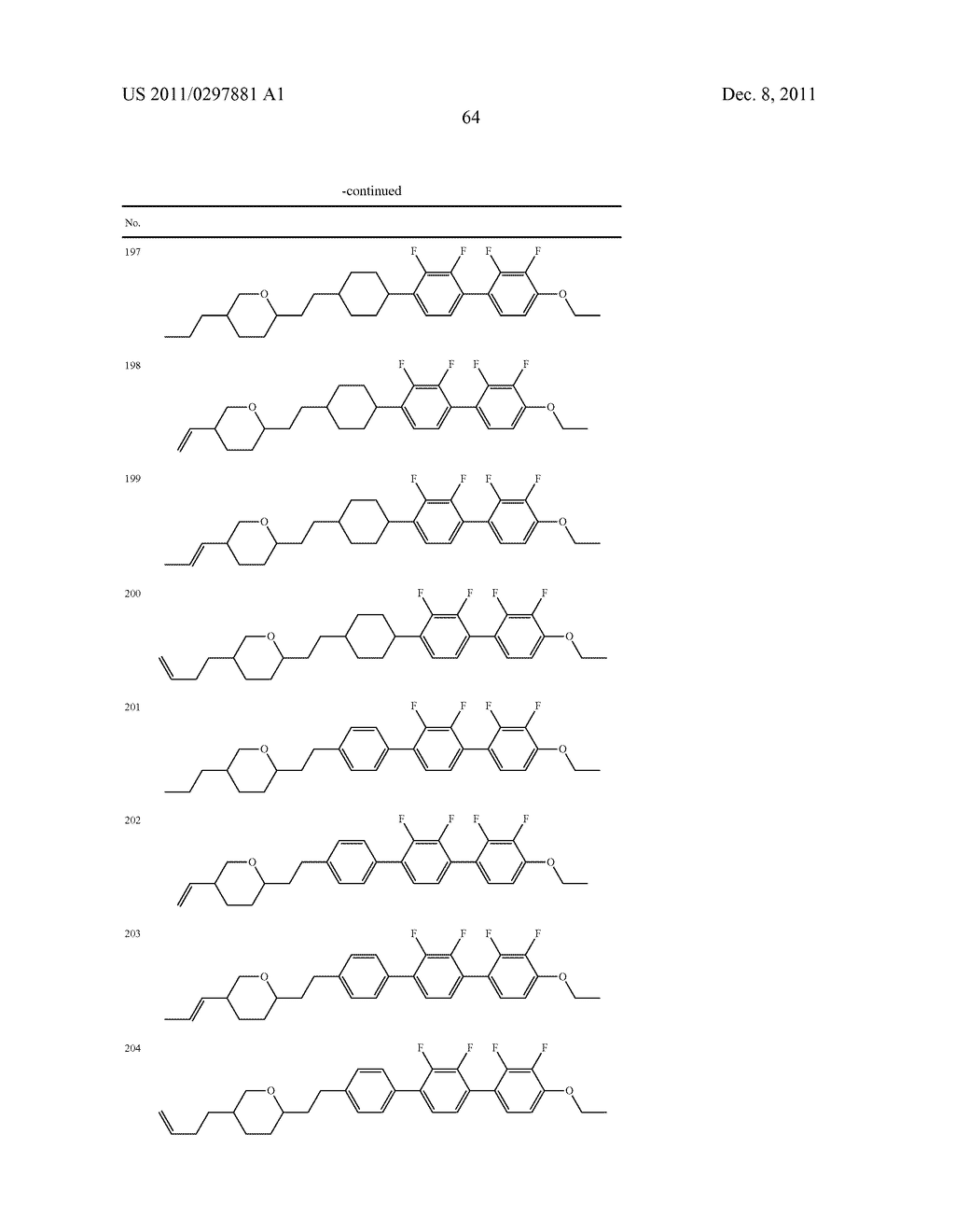 FOUR-RING LIQUID CRYSTAL COMPOUND HAVING TETRAHYDROPYRAN AND     2,2',3,3'-TETRAFLUOROBIPHENYL, LIQUID CRYSTAL COMPOSITION AND LIQUID     CRYSTAL DISPLAY DEVICE - diagram, schematic, and image 65